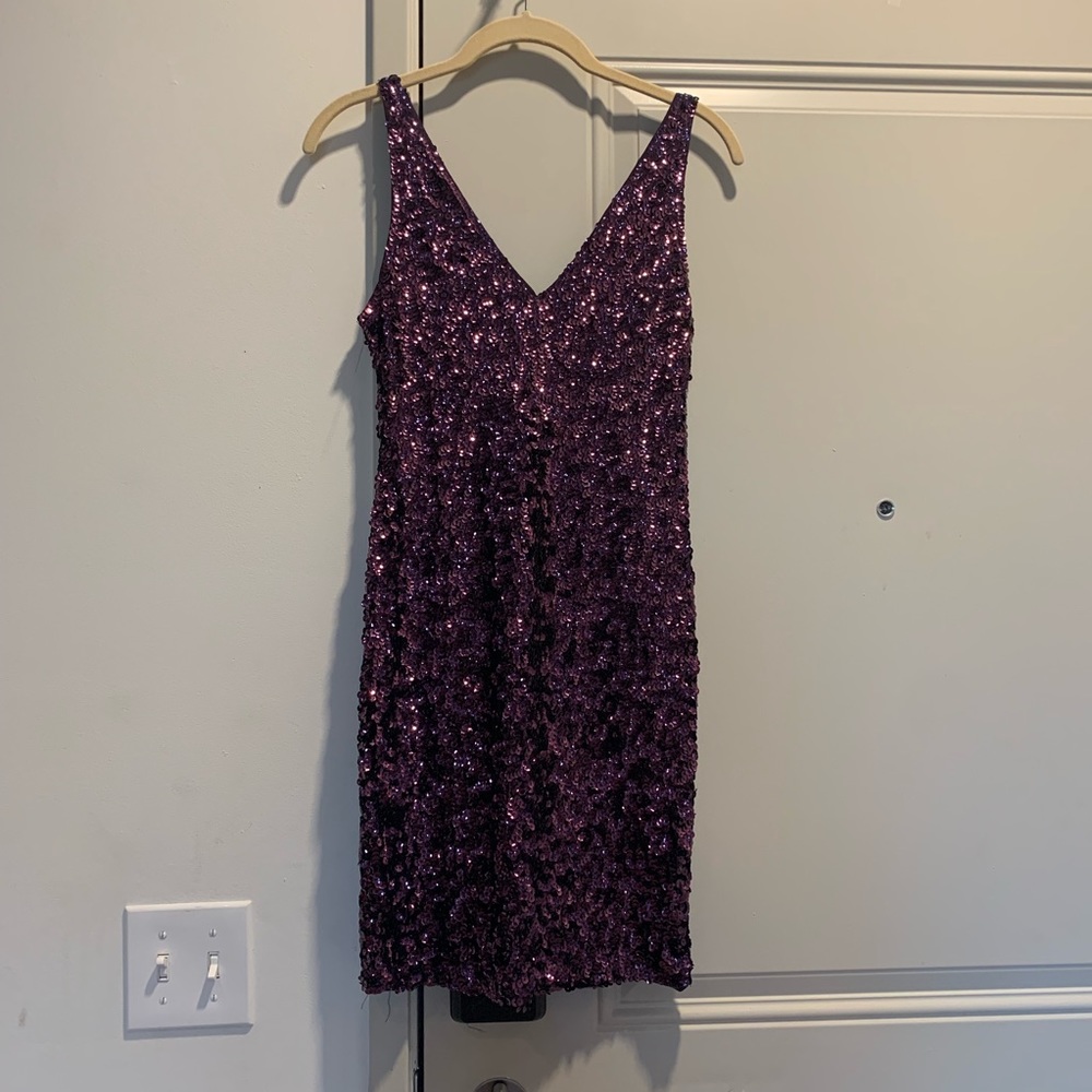 Purple sequin dress